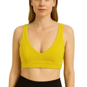 OFFLINE by Aerie Terry Sports Bra Size Large NWT Green Rush Plunge Neck